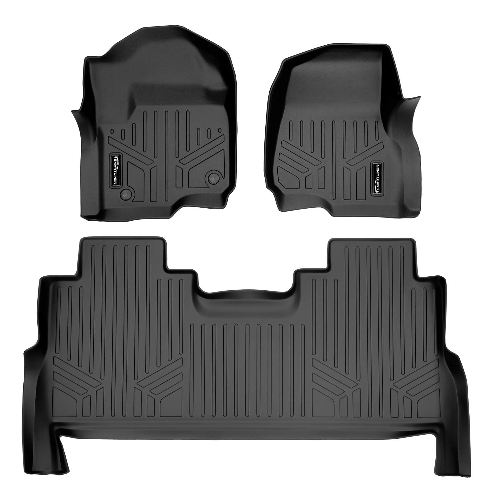 MAXLINER Floor Mats 2 Row Liner Set Black Compatible with 2017-2022 Ford