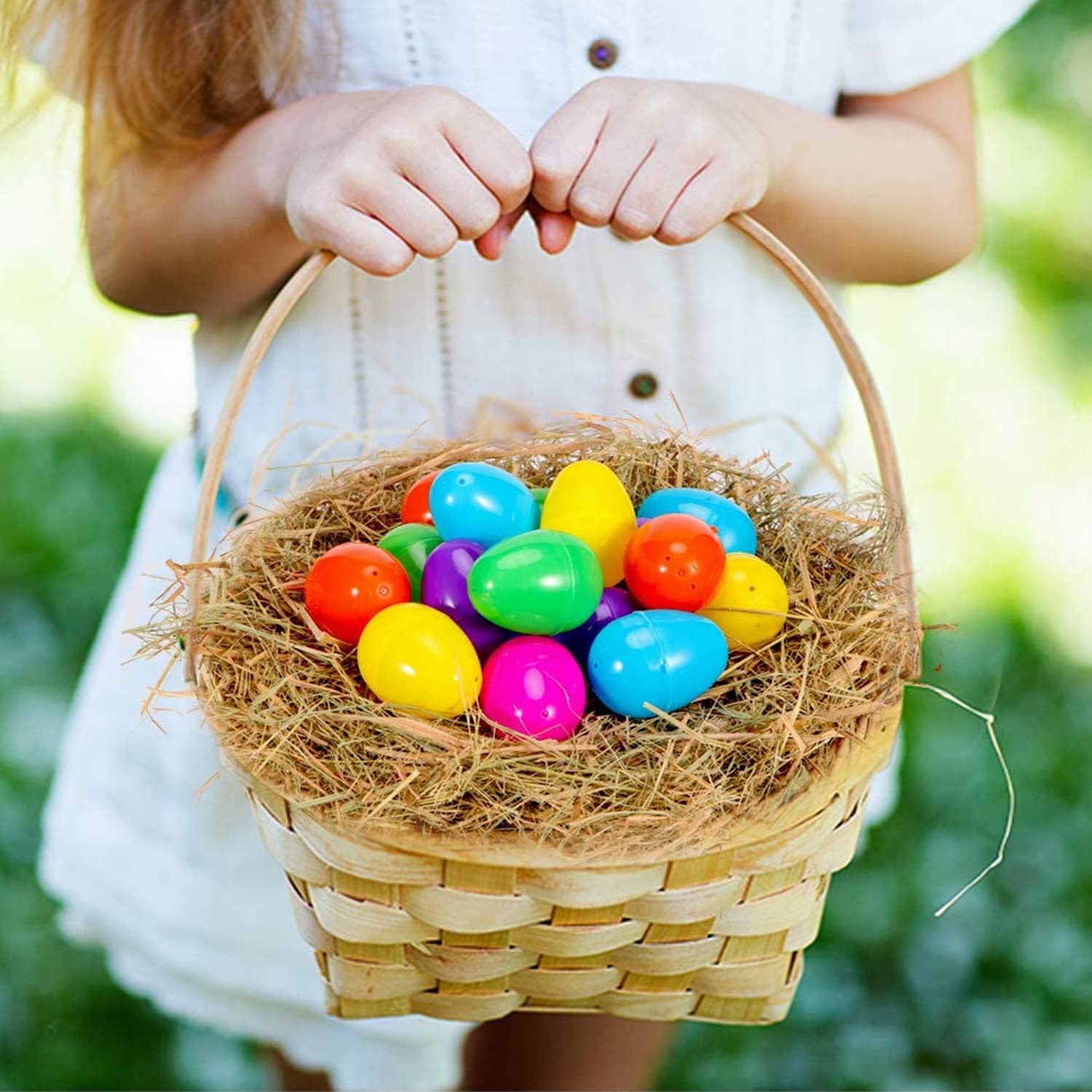 JZS 25pcs Eggs, 2.4 Inch Plastic Eggs Fillable Candy Party Themed Gift Fillers Decoration Classroom Reward Gifts
