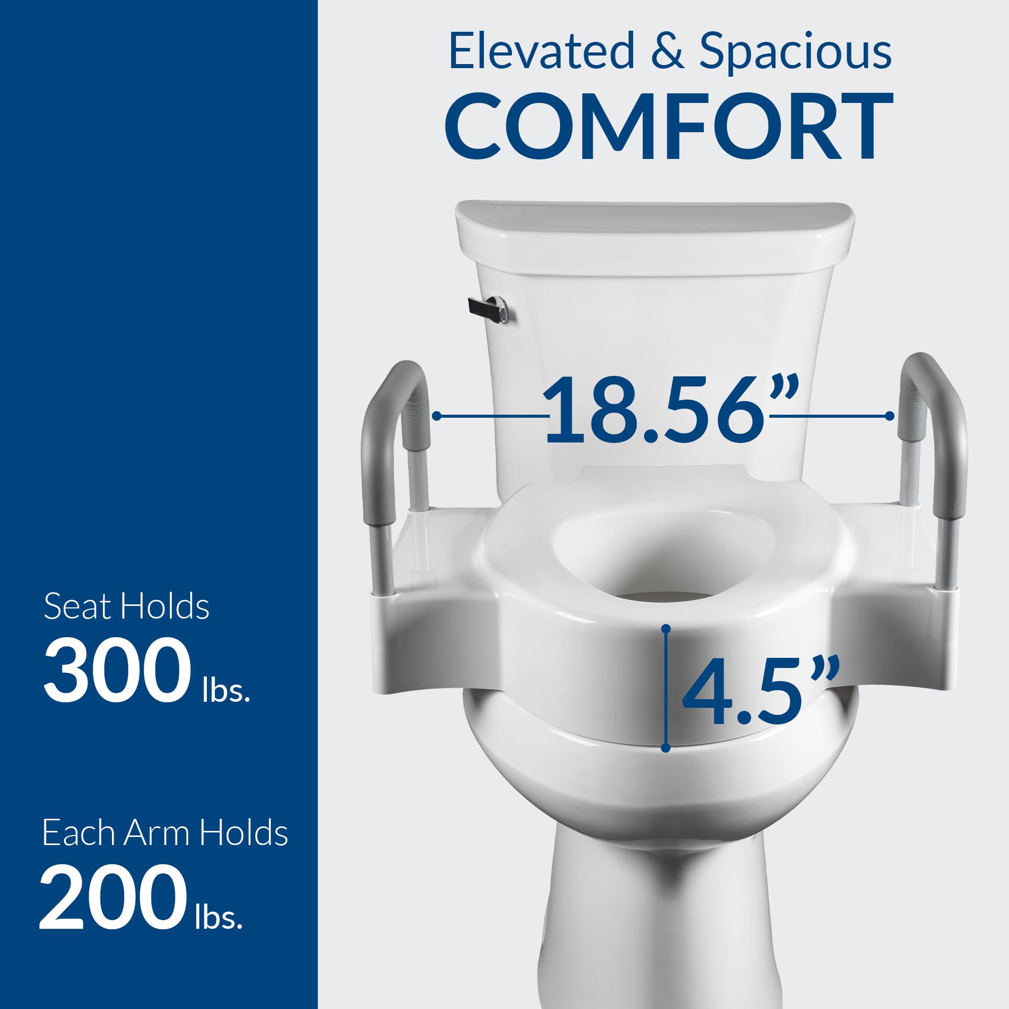 Bemis Rise Toilet Seat with Dual Lock and Security Arms