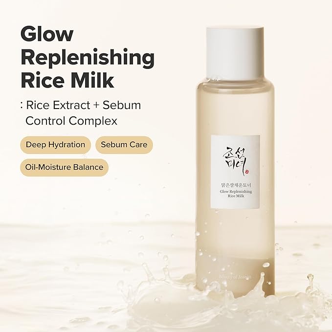 Beauty of Joseon Glow Replenishing Rice Milk Toner Deep Hydration and Oil Control with Rice Extract Hydrating Korean Milky Toner for All Skin Types, 150ml