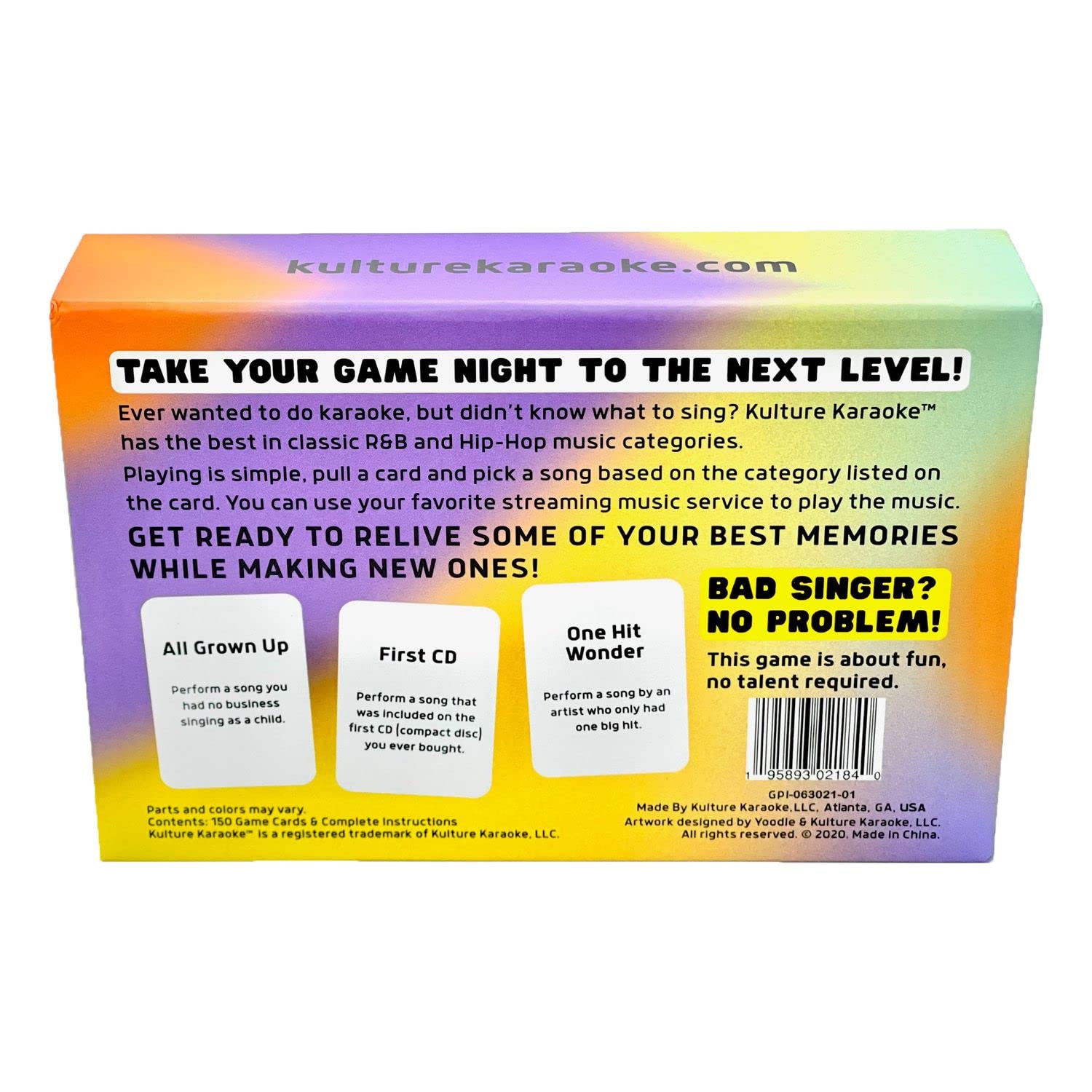 Kulture Karaoke - Adult Music Card Game