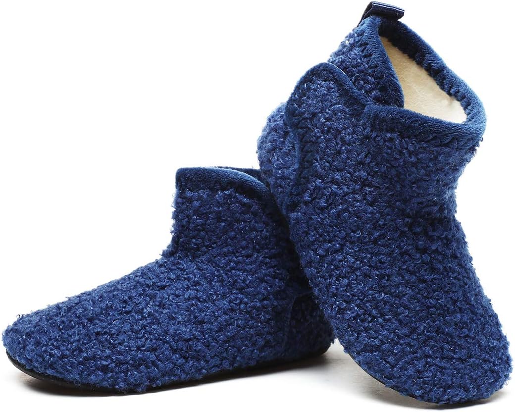 Toddler Kids Winter Warm Fuzzy House Slippers Bootie Lightweight Boys Girls Indoor Home Shoes