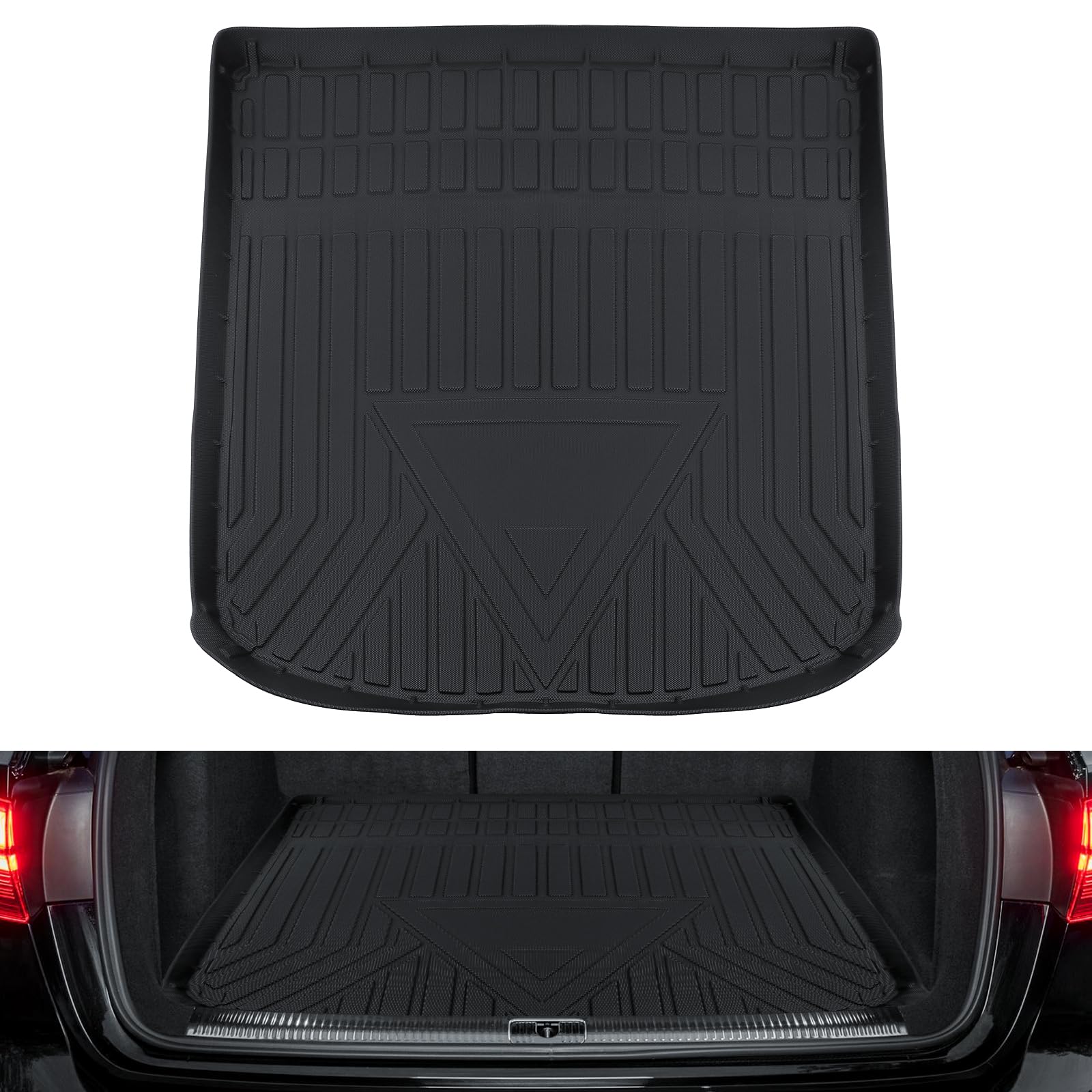 بطانة صندوق الأمتعة من MotorFansClub مناسبة لسيارة Audi A4 S4 موديلات 2017 و2018 و2019 و2020 و2021 و2022 و2023، مصنوعة من المطاط المتين لحماية صندوق الأمتعة الخلفي من الماء، سجادة أرضية سوداء اللون