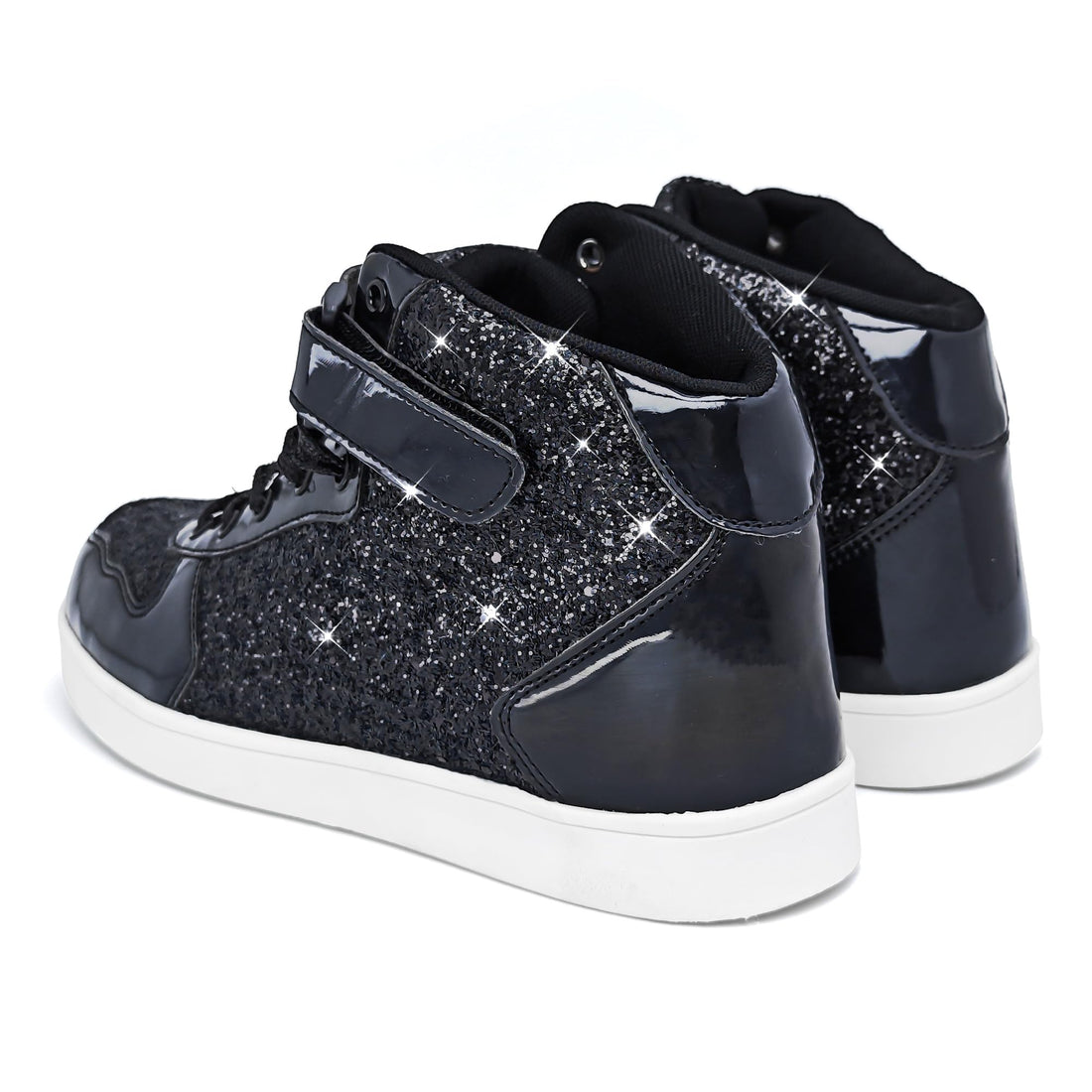 SIZE: 30 - Wooowyet Glitter Shoes Kids High Top Sneakers for Boys Girls Gift Party Birthday Christmas Halloween