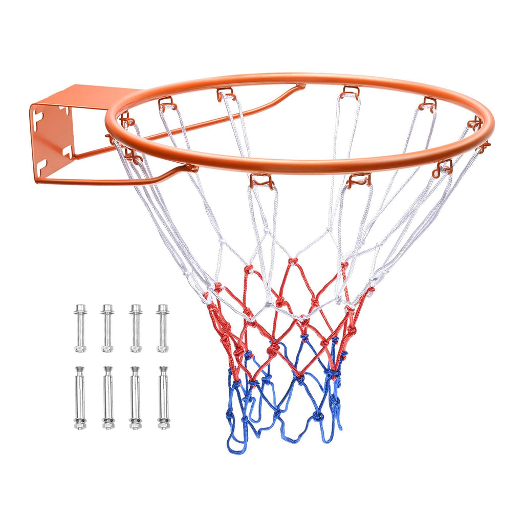 VEVOR Heavy Duty Q235 Basketball Flex Rim Goal Replacement with Net, Standard 45 cm