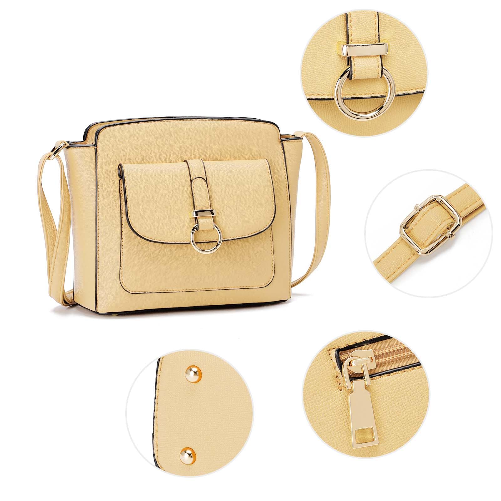 LA TERRE Lightweight Medium Crossbody Bags for Women, Small Crossbody Handbags Vegan Leather Shoulder Bag Purses