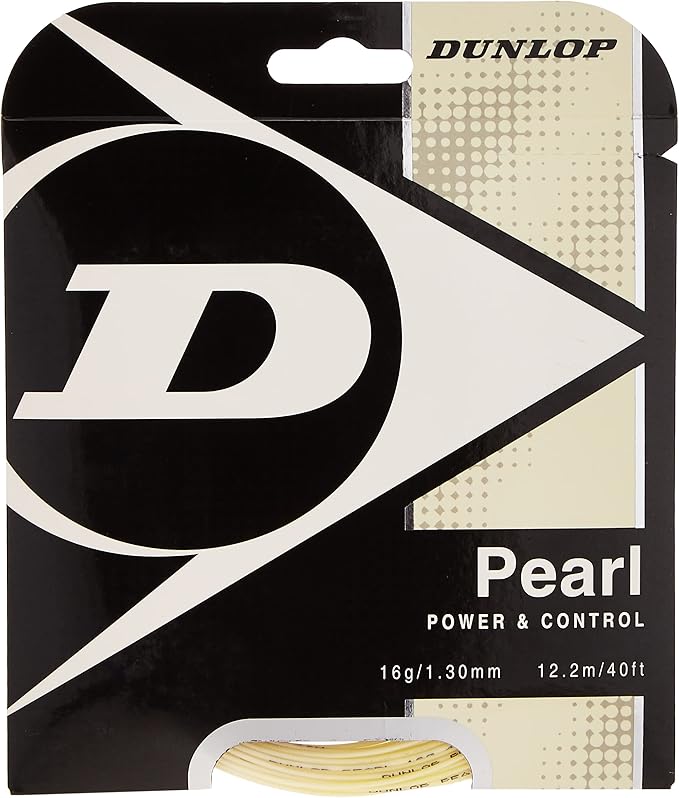 Dunlop Pearl Tennis String 12 m – Durable Nylon String for Power & Control (White)