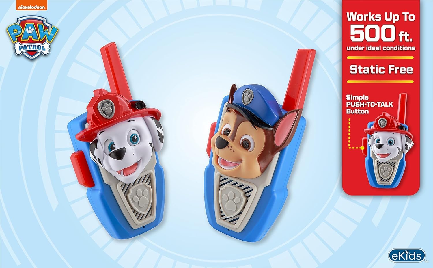 أجهزة اتصال لاسلكية من PAW Patrol - مجموعة من جهازي اتصال لاسلكي للأطفال من Chase and Marshall - أجهزة اتصال لاسلكية ممتازة للأطفال الصغار