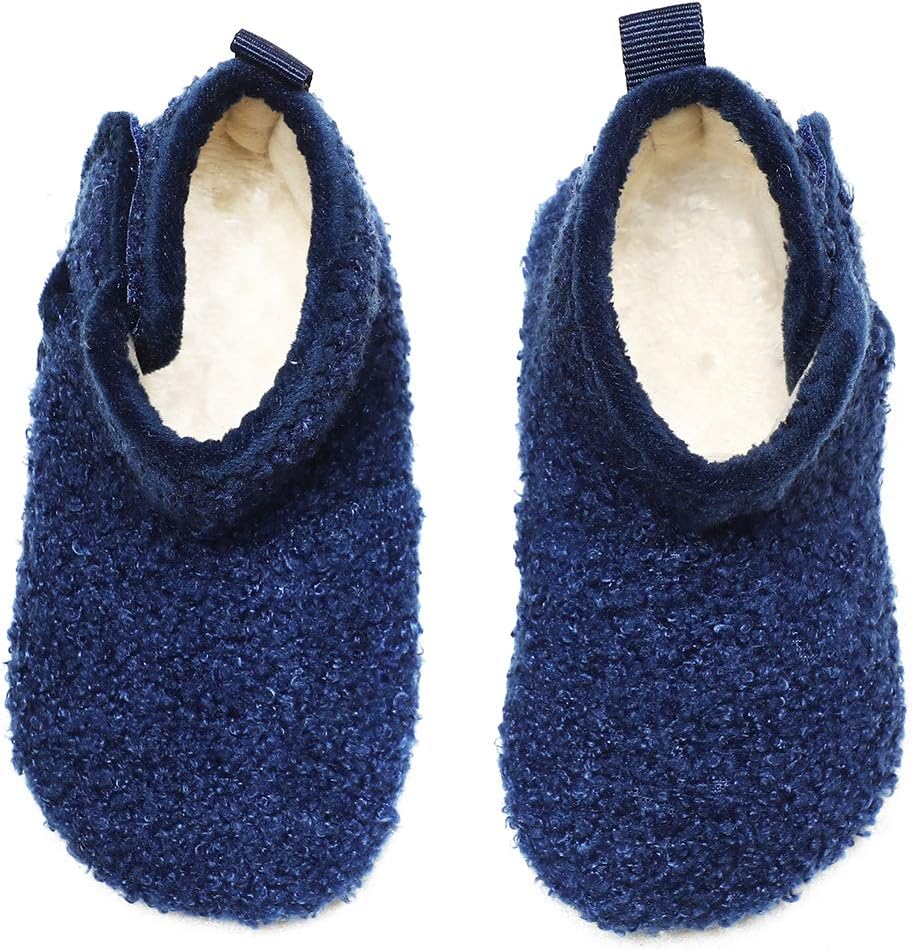 Toddler Kids Winter Warm Fuzzy House Slippers Bootie Lightweight Boys Girls Indoor Home Shoes