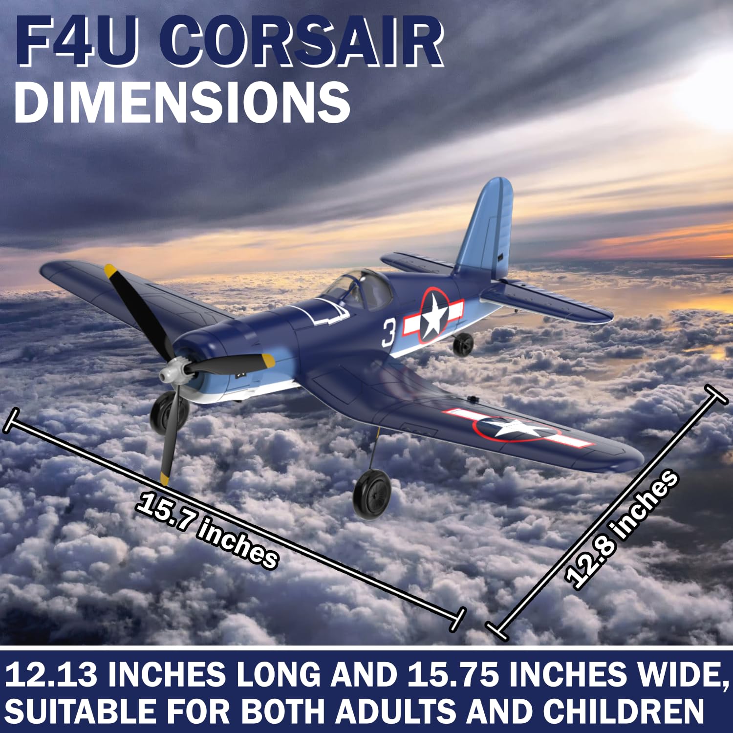 LEAMBE RC Plane 4 Channel Remote Controlled Aircraft Ready to Fly, One Key Aerobatic and One-Key U-Turn, Easy Control for Beginners, F4U Corsair RC Airplane Best Gift for Advanced Kids
