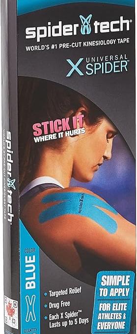 SPIDERTECH Kinesiology Tape - Universal X Spider - 6 pack, Blue