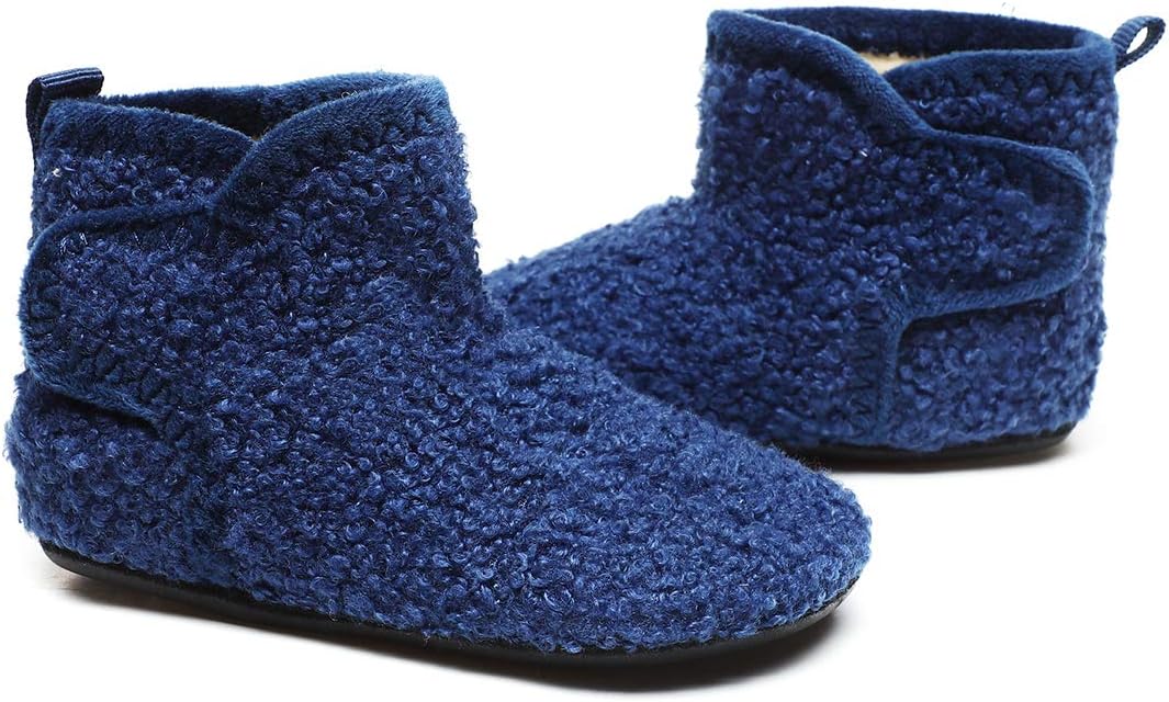 Toddler Kids Winter Warm Fuzzy House Slippers Bootie Lightweight Boys Girls Indoor Home Shoes