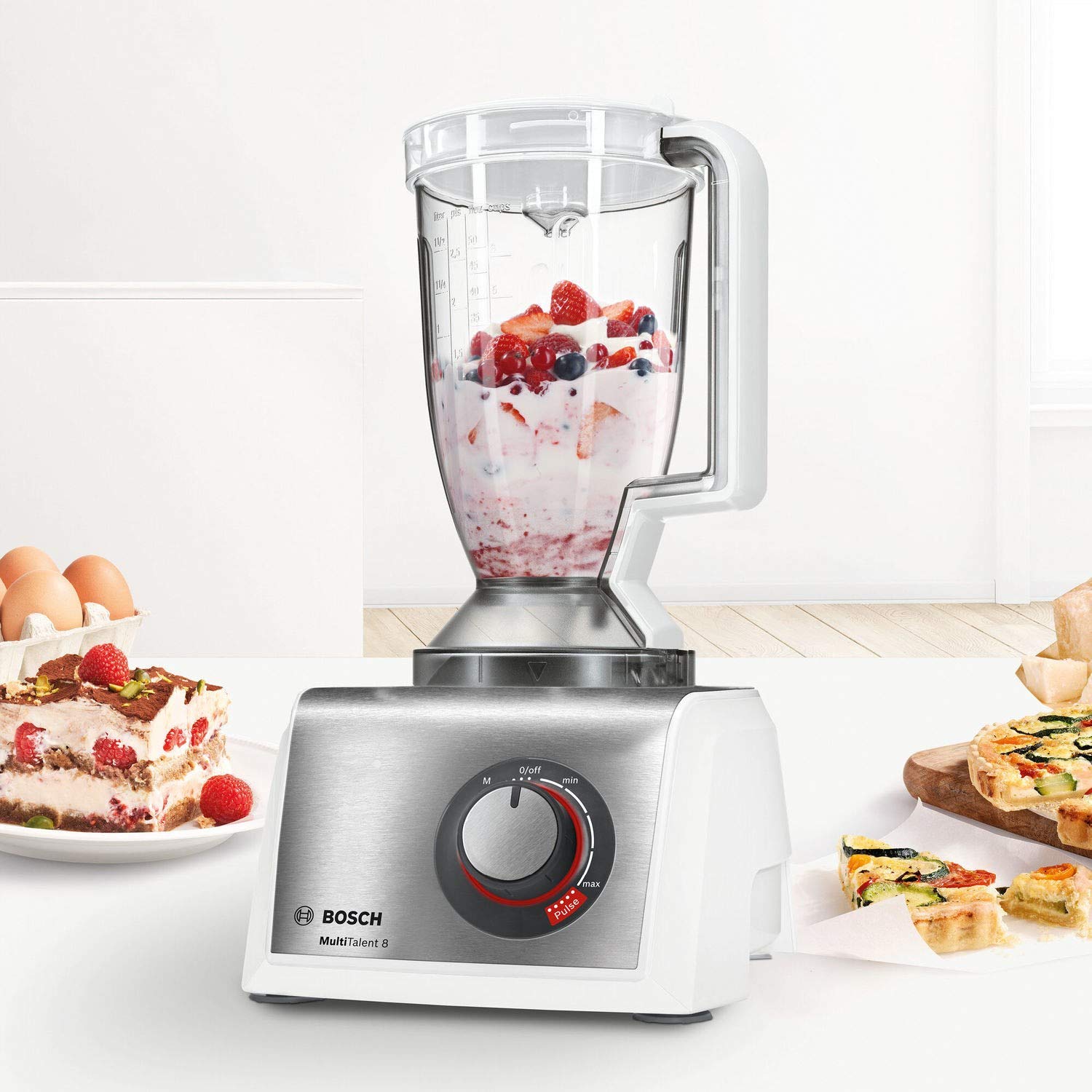 Bosch Food Processor MC812S734G Multi-Talent 8, 1200W, XXL Bowl with 3.9L capacity, Brushed Stainless Steel - D
