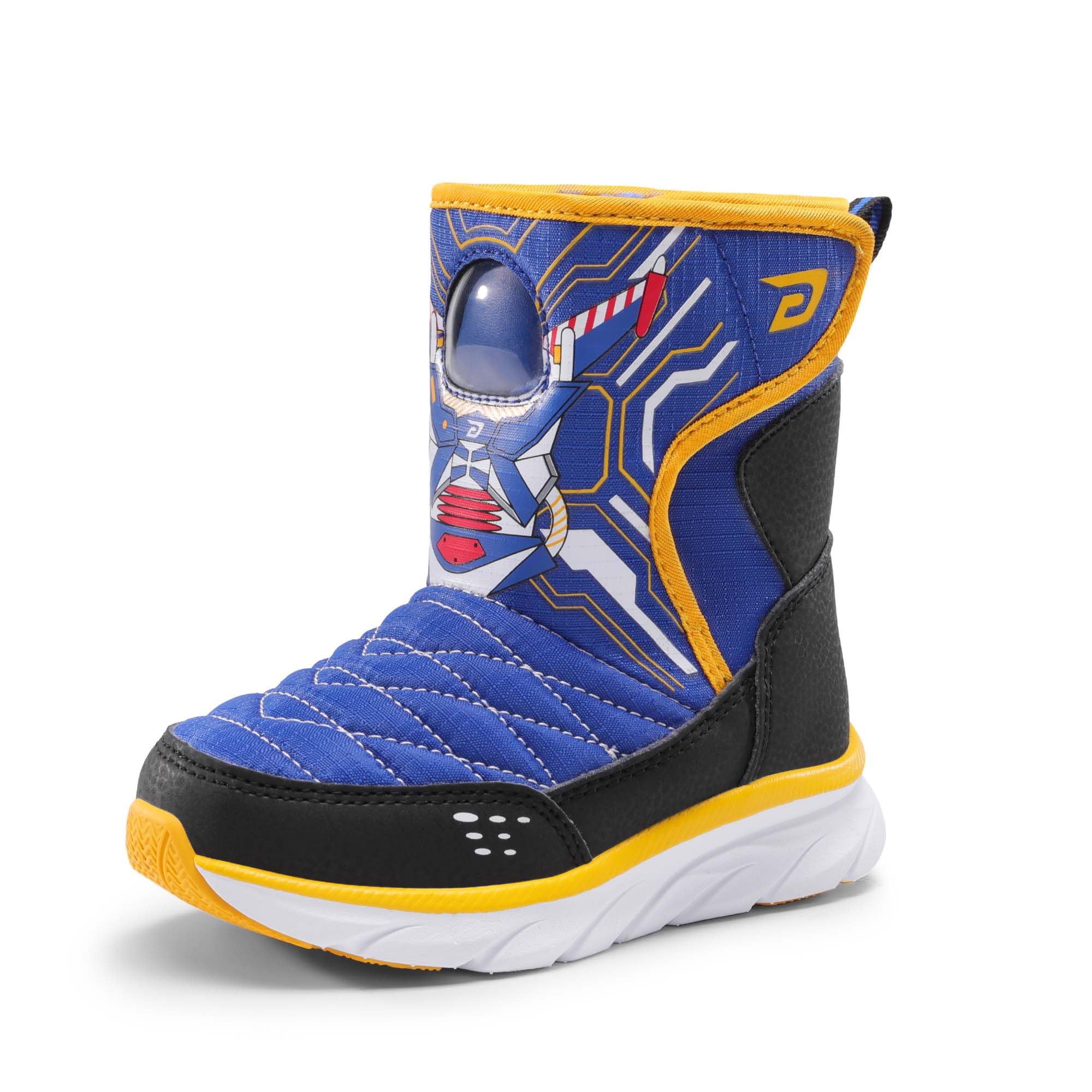 DREAM PAIRS Boys Girls Toddler Snow Boots Faux Fur Lined Mid Calf Little Kids Winter Shoes SDSB2308K Size 6 Toddler ROYAL BLUE ORANGE SIZE 25