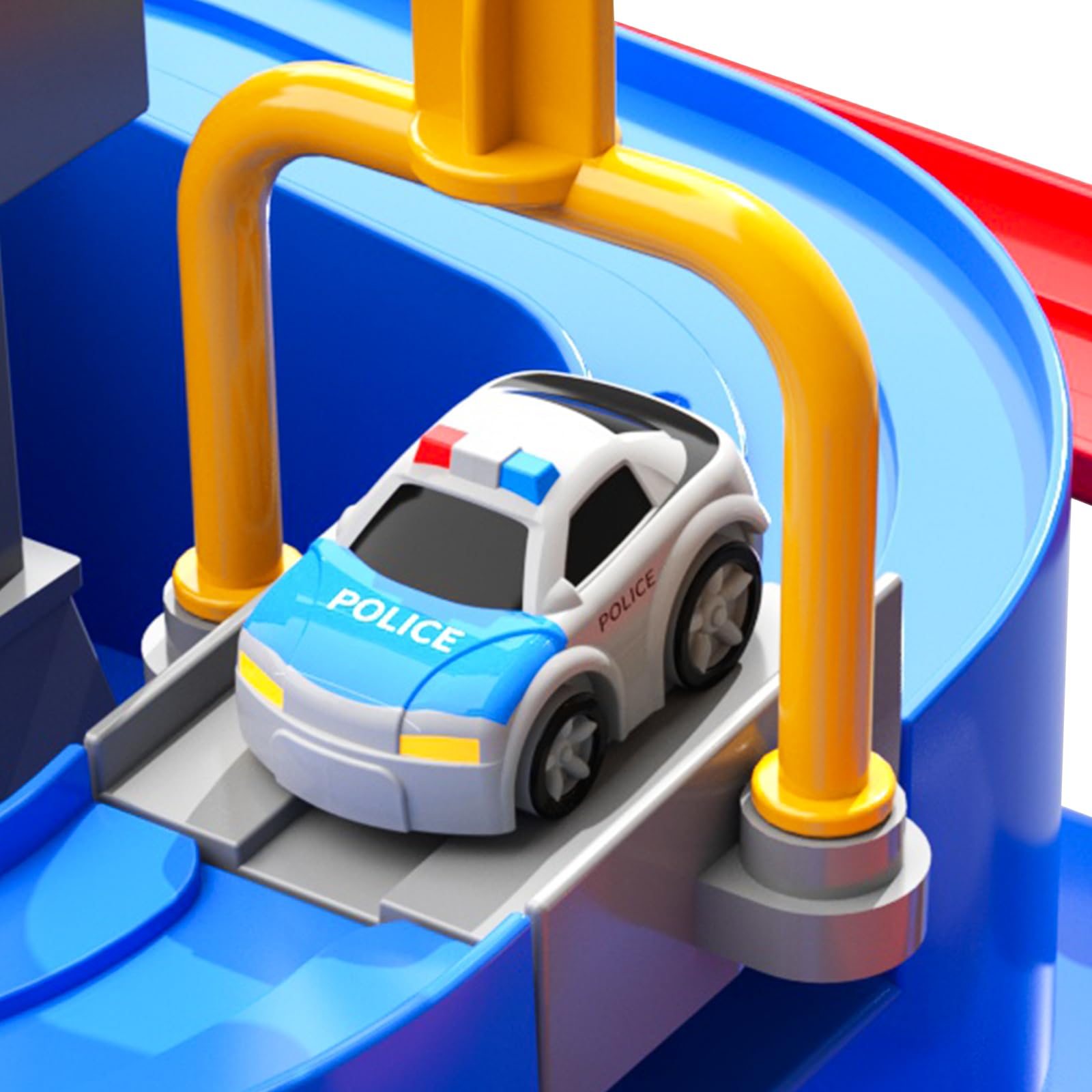 TEMI Kids Race Track Toys for Boy Car Adventure Toy for 3 4 5 6 7 Years Old Boys Girls, Puzzle Rail Car, City Rescue Playsets Magnet Toys w/ 3 Mini Cars, Preschool Educational Car Games Gift Toys