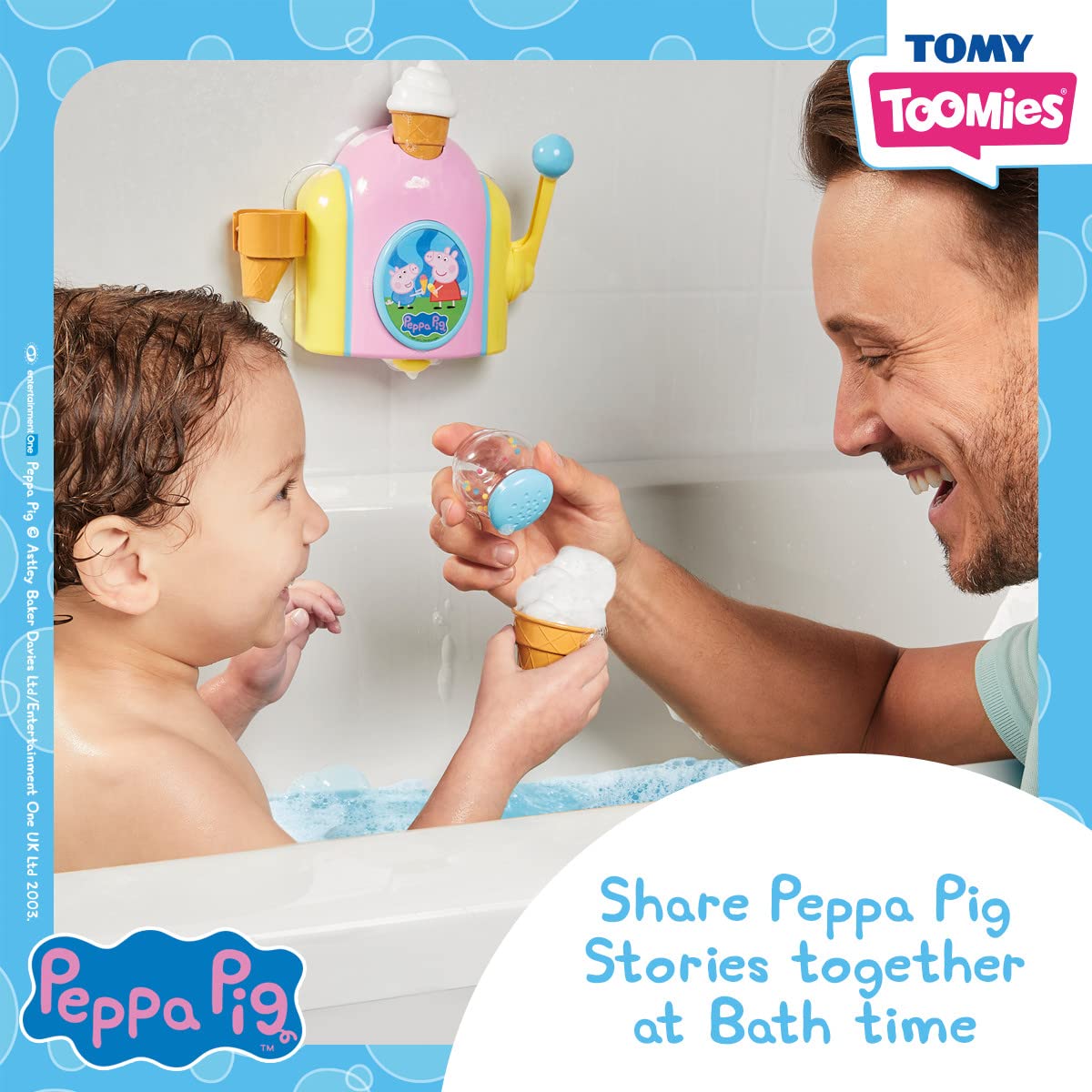 Toomies TOMY Peppa Pig Bubble Ice Cream Maker, Baby Bath Toy, Ice Cream Themed Bubble Making Toy, Kids Water Play Suitable For 18 Months, 2, 3 & 4 Year Old Boys & Girls