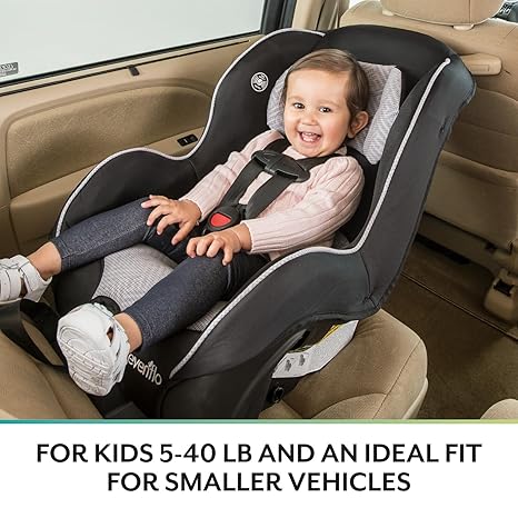 Roll over image to zoom in Evenflo Tribute LX 2-in-1 Lightweight Convertible Car Seat, Travel Friendly (Saturn Gray) - D
