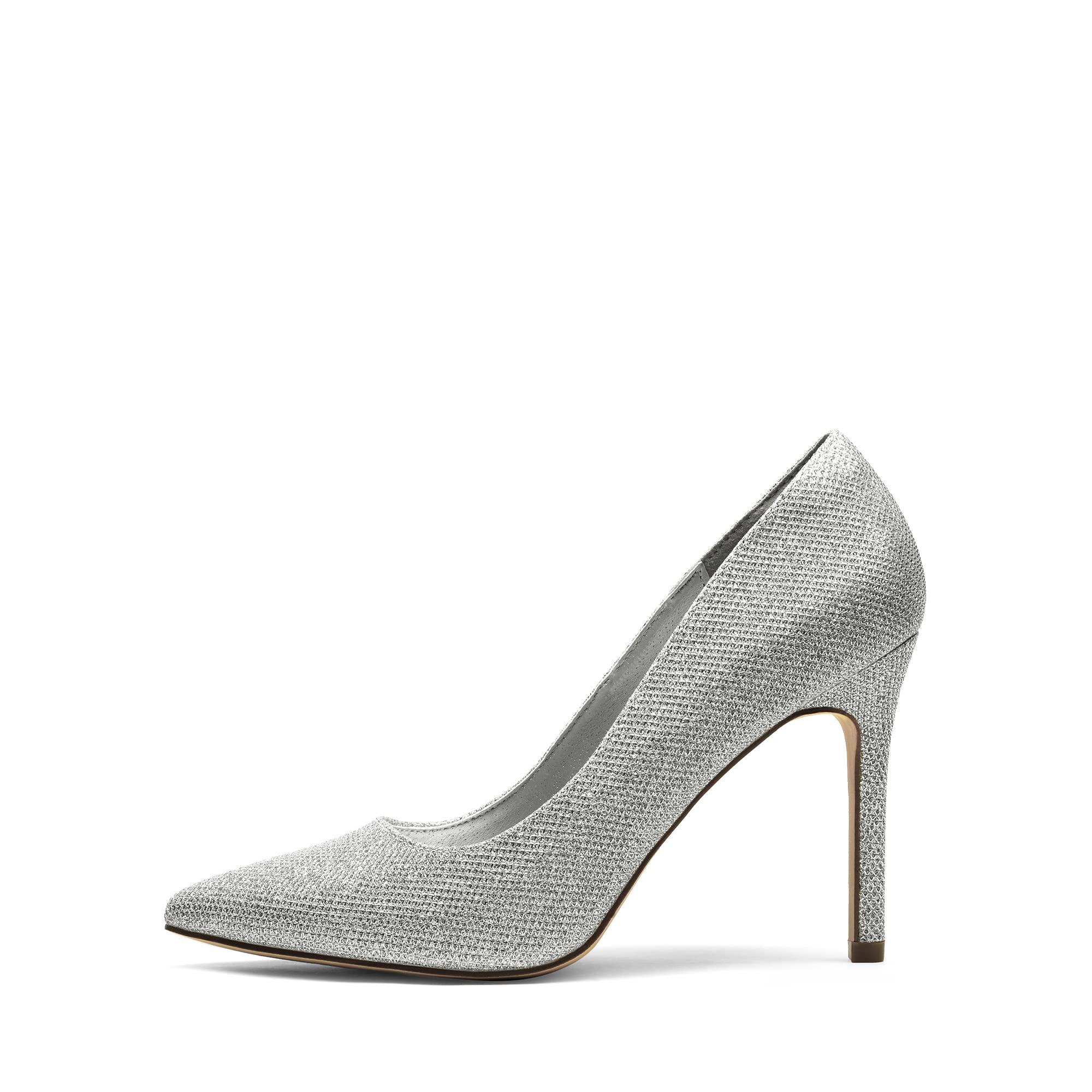 SIZE 41: DREAM PAIRS Women's Closed Toe High Heels Dress Pointed Toe Wedding Pump Shoes,Size 10,Silver/Glitter,Christian-New