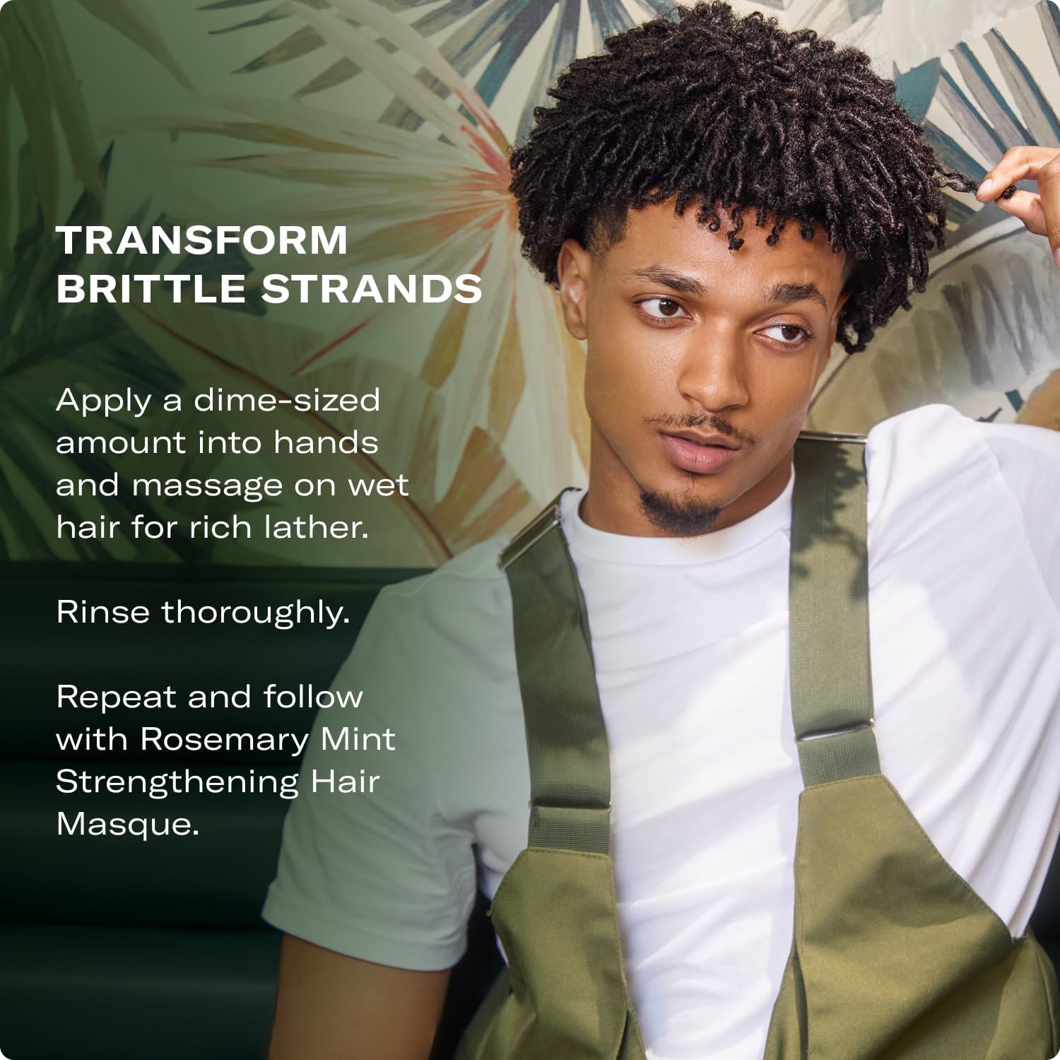 Mielle Organics Rosemary Mint Strengthening Shampoo Infused with Biotin, Cleanses and Helps Strengthen Weak and Brittle Hair 355 ML