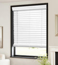 LazBlinds  Cordless Faux Wood Blinds with Royal Valance, Size: 77 cm (W) x 182 cm (H)- White