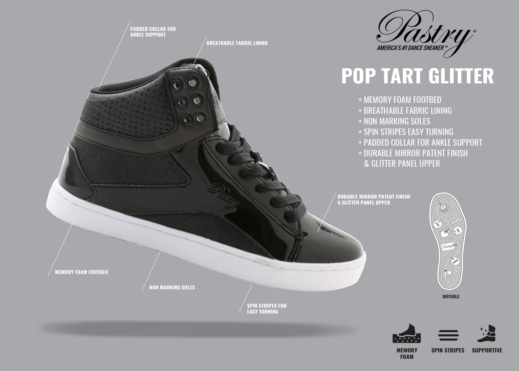 Size: 36 - Pop Tart Glitter Women's Sneaker