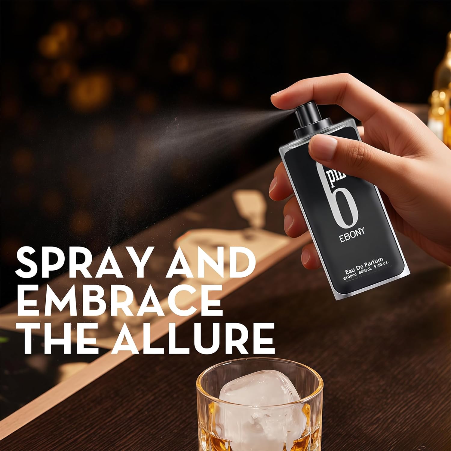 Ebony for Men by A Center, 3.4 fl oz, Eau de Toilette Spray with notes of bergamot, lavender, orange blossom, amber, and vanilla. A luxurious, alcohol-free men's fragrance.