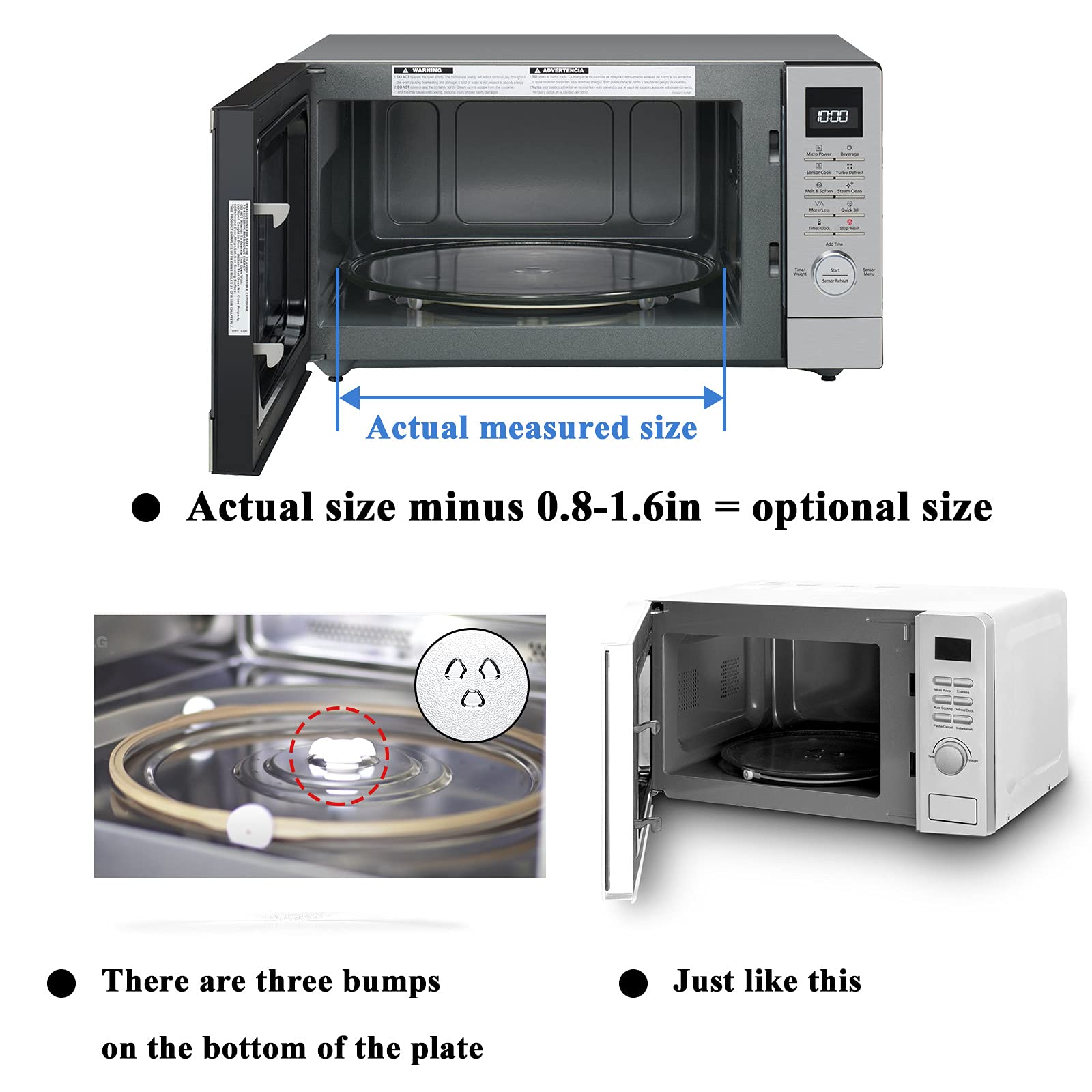 36 cm WB49X10063 Microwave Glass Plate Replacement by AMI PARTS for G.E Microwave
