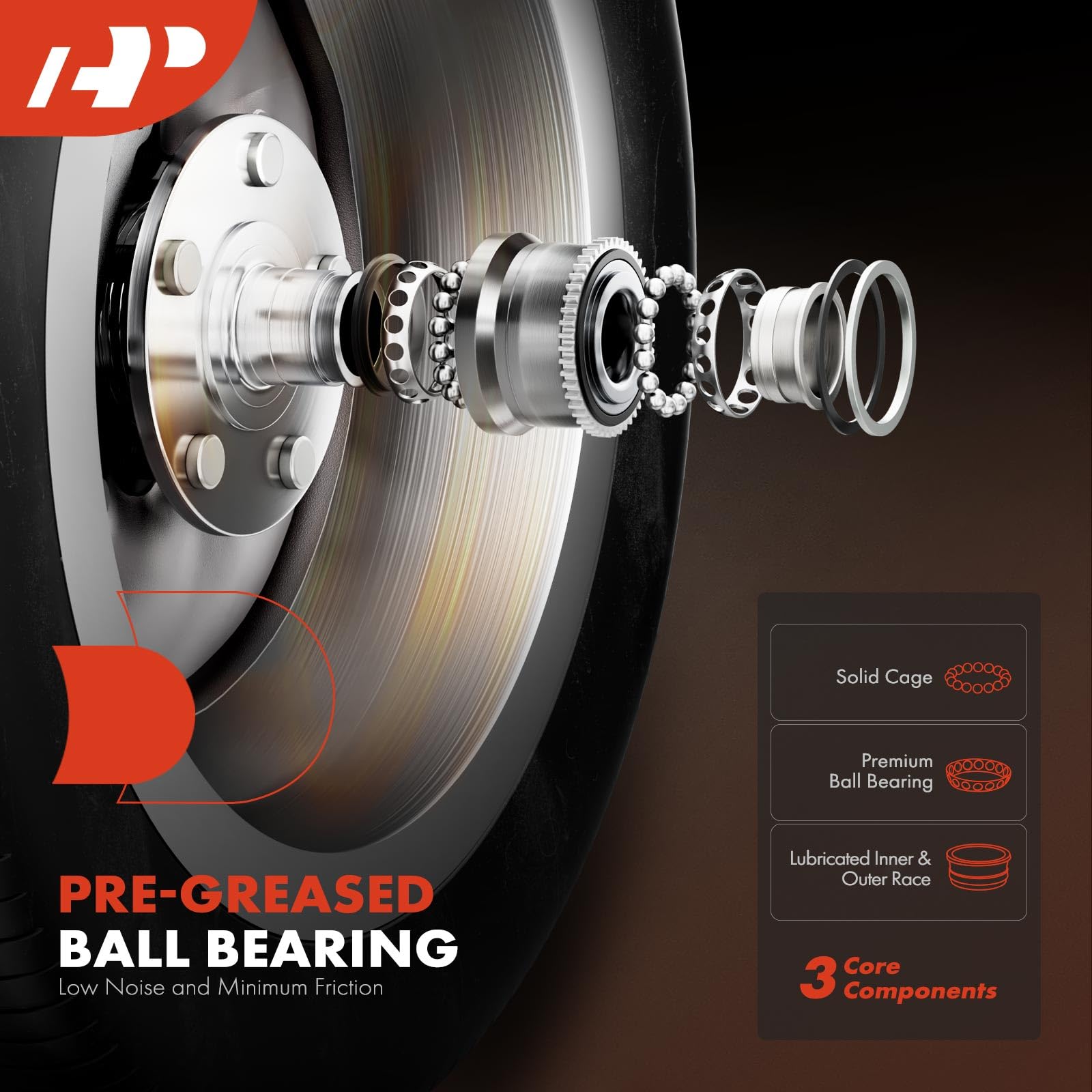A-Premium 2 x Rear Wheel Bearing and Hub Assembly with 5-Lug Compatible with Ford Escape 2013-2019 & Lincoln MKC 2015-2019, AWD Only