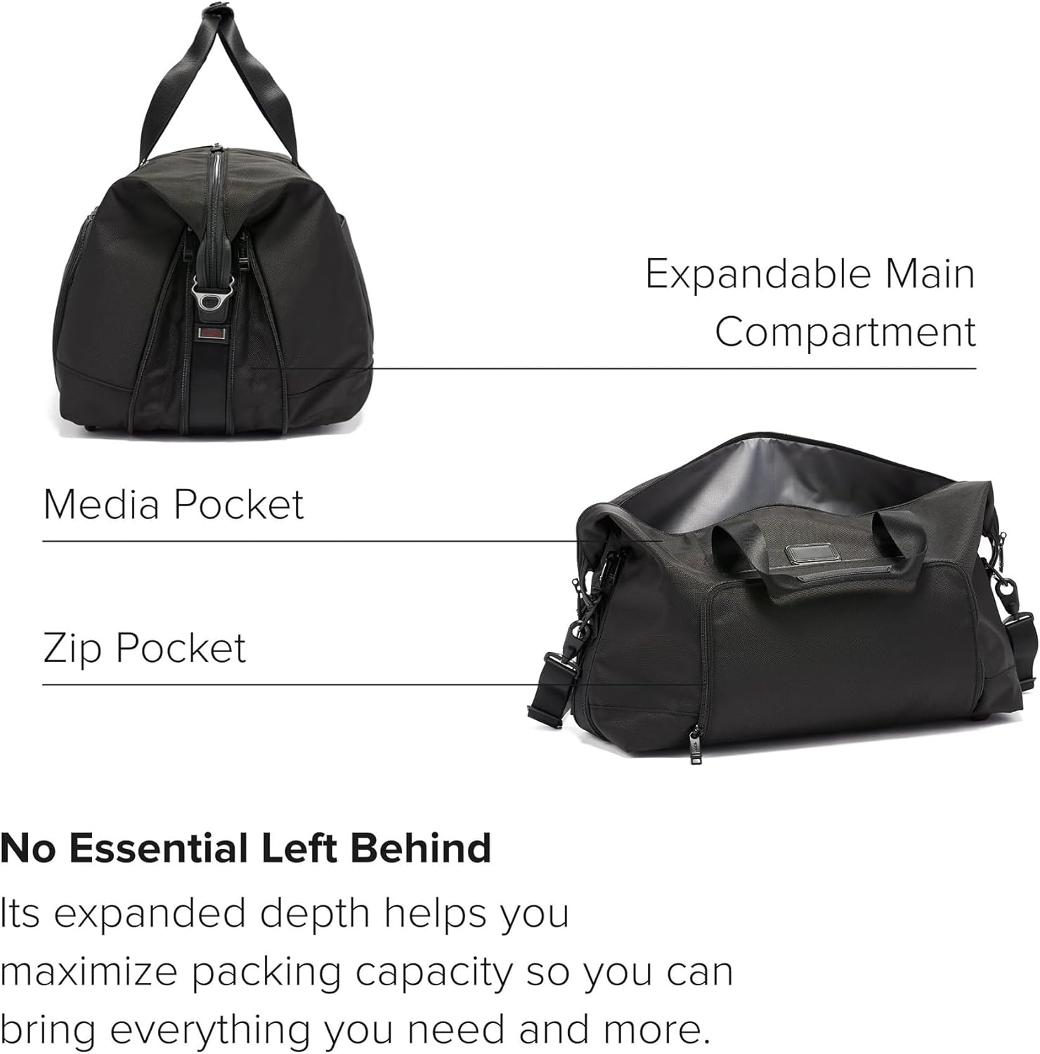 Tommy Hilfiger Alpha 3 Travel Bag, Double Expandable Black