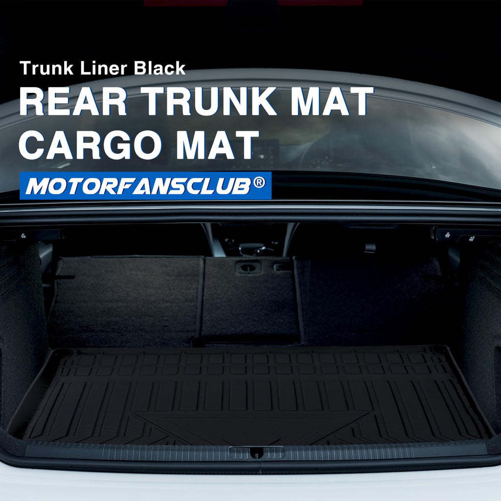 MotorFansClub Cargo Liner Fit for Audi A4 S4 2017 2018 2019 2020 2021 2022 2023 Trunk Liner Tray Heavy Duty Rubber Rear Trunk Waterproof Protector Floor Mat Black