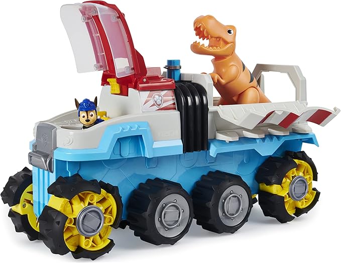 Paw Patrol, Dino Rescue Dino Patroller Motorized Team Vehicle with Exclusive Chase and T. Rex Toy Figures