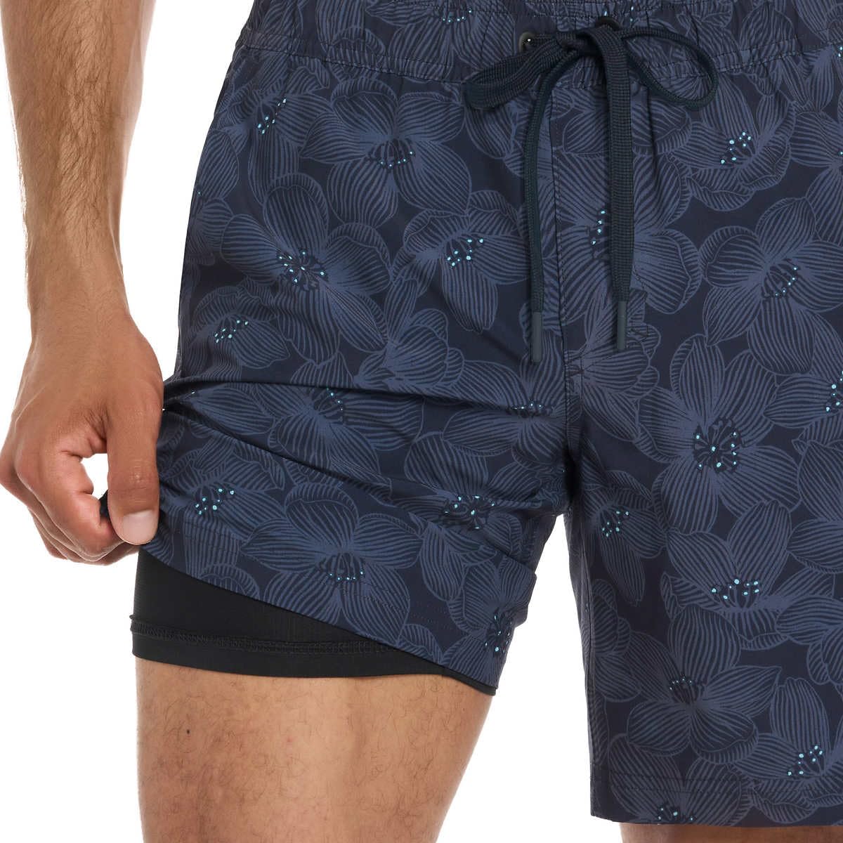SIZE: M - Hurley Men's Lightweight Volley Swim Short Trunk (US, Alpha, M, Regular, Regular, Dark Blue Hibiscus)