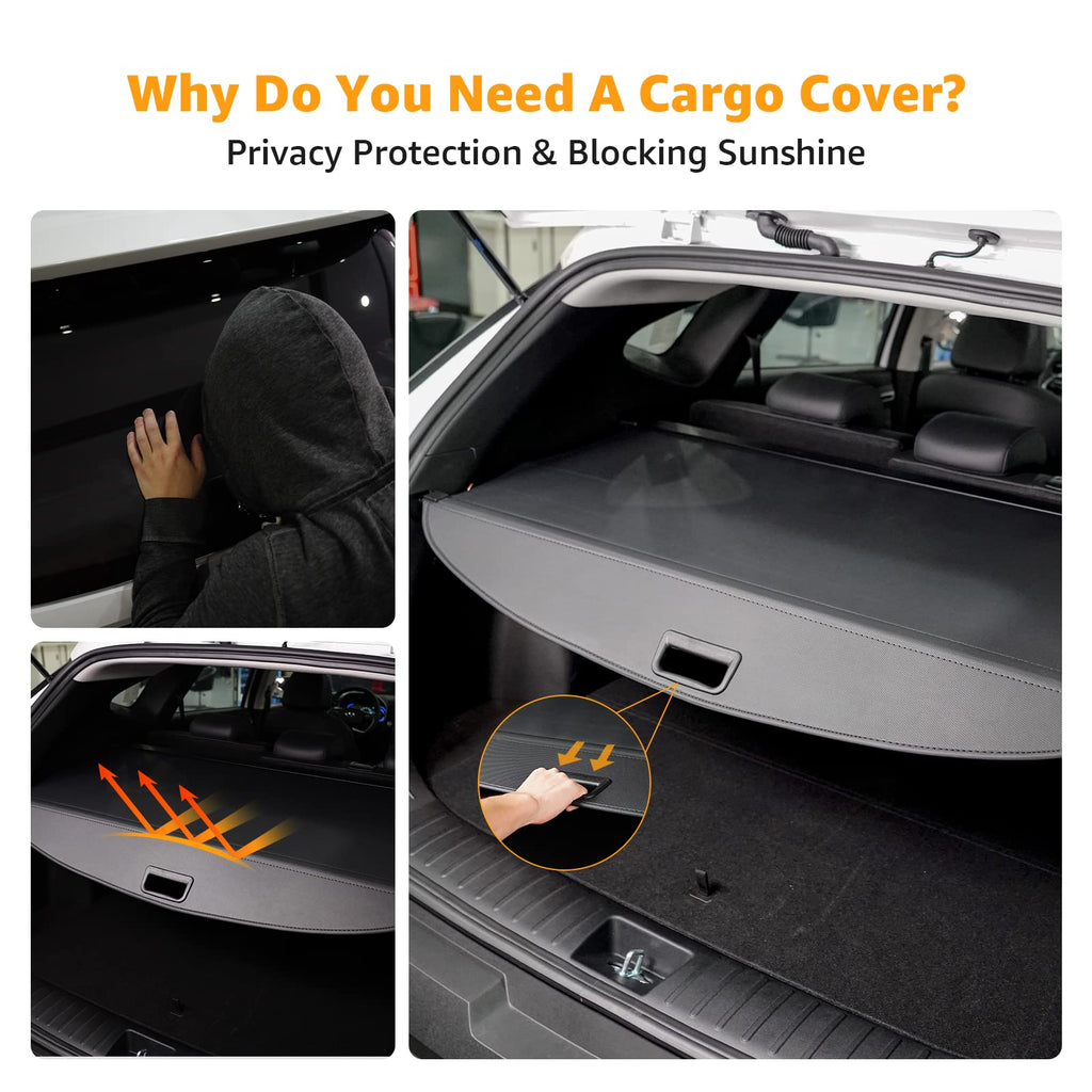 DiffCar Cargo Security Shade Cover for 2022 2023 Hyundai Tucson, Black Retractable Waterproof Trunk Cover Security Shade for Hyundai Tucson Accessories, Luggage Privacy Screen All Weather Protection