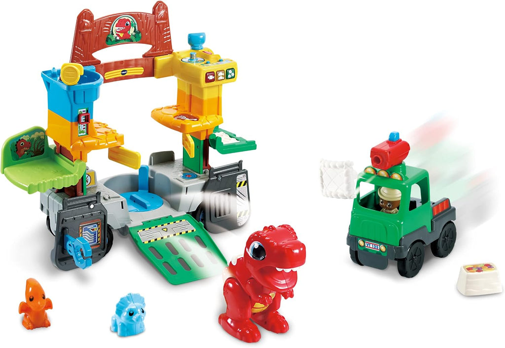 VTech Toot-Toot Friends 2-In-1 Dinosaur Park, Interactive Toy with Lights, Sounds and Music, Dinosaur Truck Toy for Kids, Toy Truck Vehicle Set for Kids