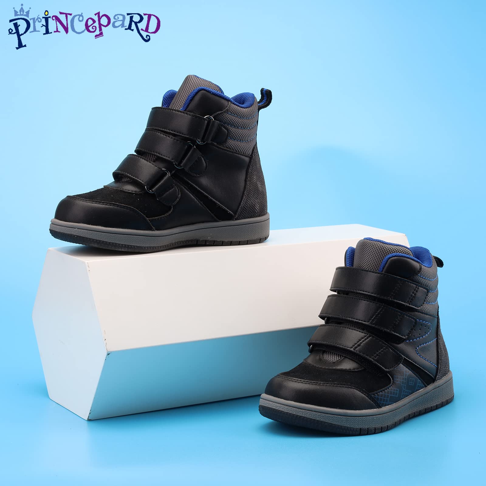 Size: 35 - Princepard Kids Orthopedic Shoes,Toddlers Corrective High Top Boots with Arch and Ankle Support,Improve Children's Flat Feet and Valgus/varus Black