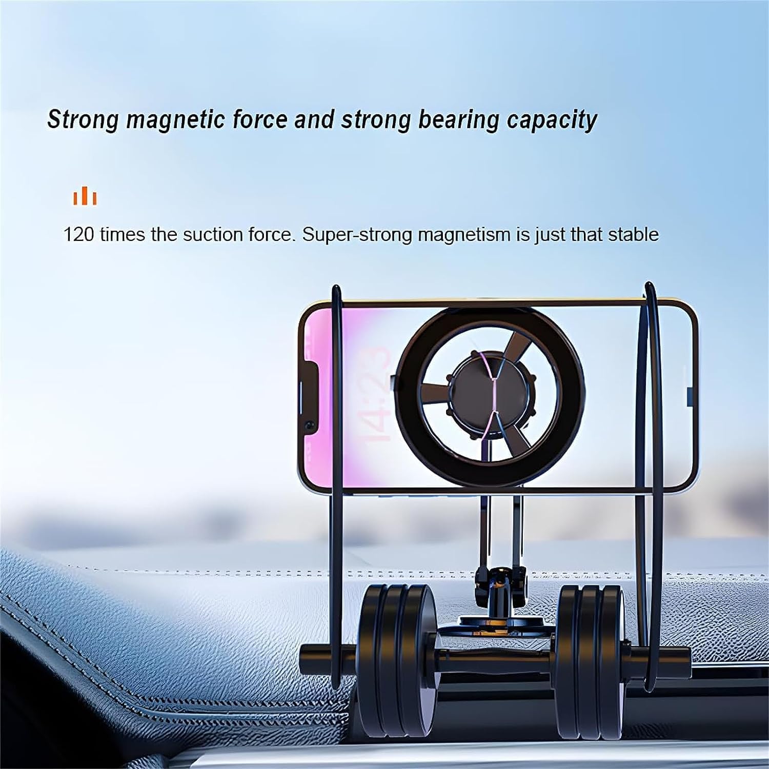 Universal 360° Pro - Car Phone Holder Magnetic Suction, Windshield Car Phone Holder Mount Dashboard/Suction Cup/Window, Hands-Free, Retractable, With Arm