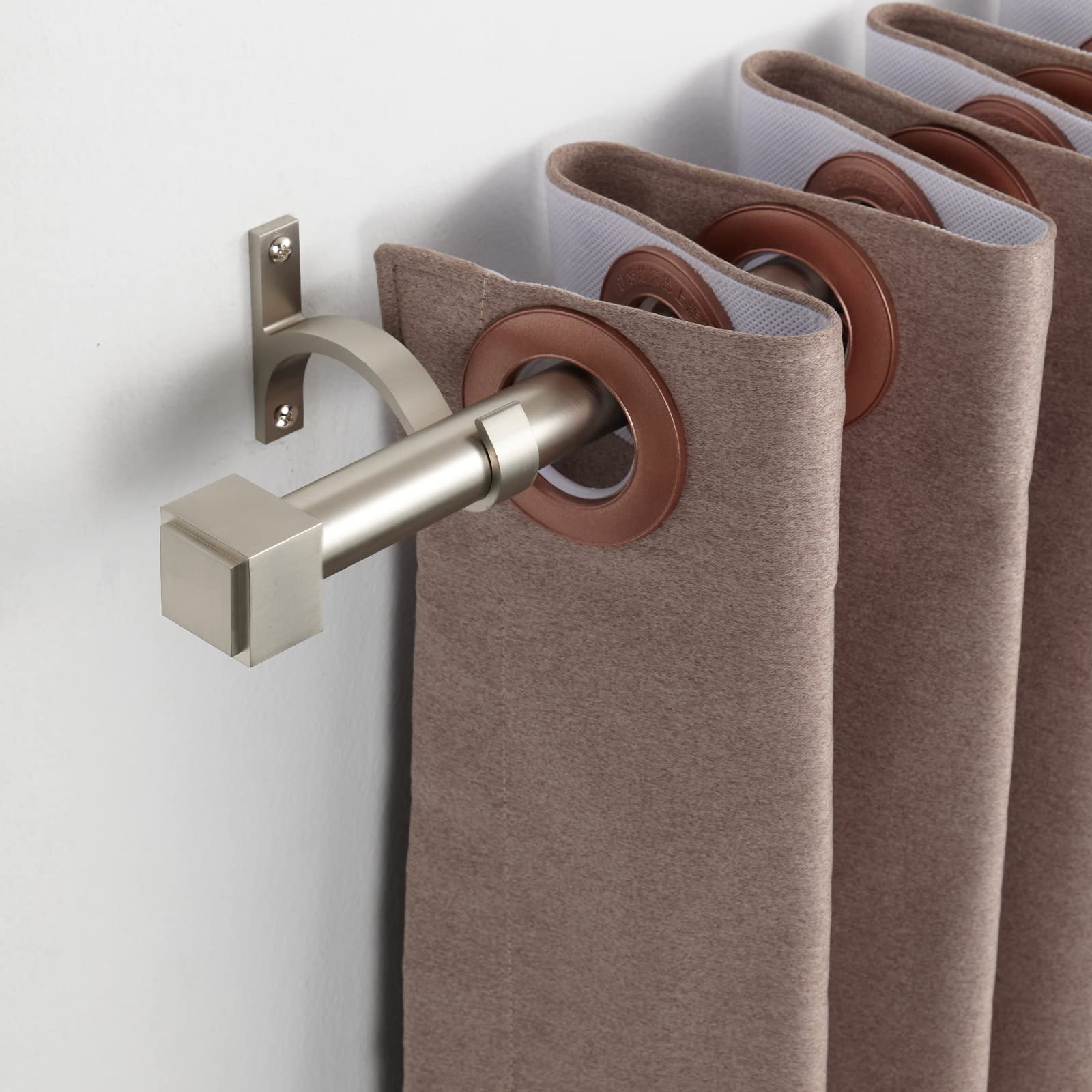 Curtain Rod Telescoping Single Drapery Rod 91.44 - 182.88 cm, Matte Nickel