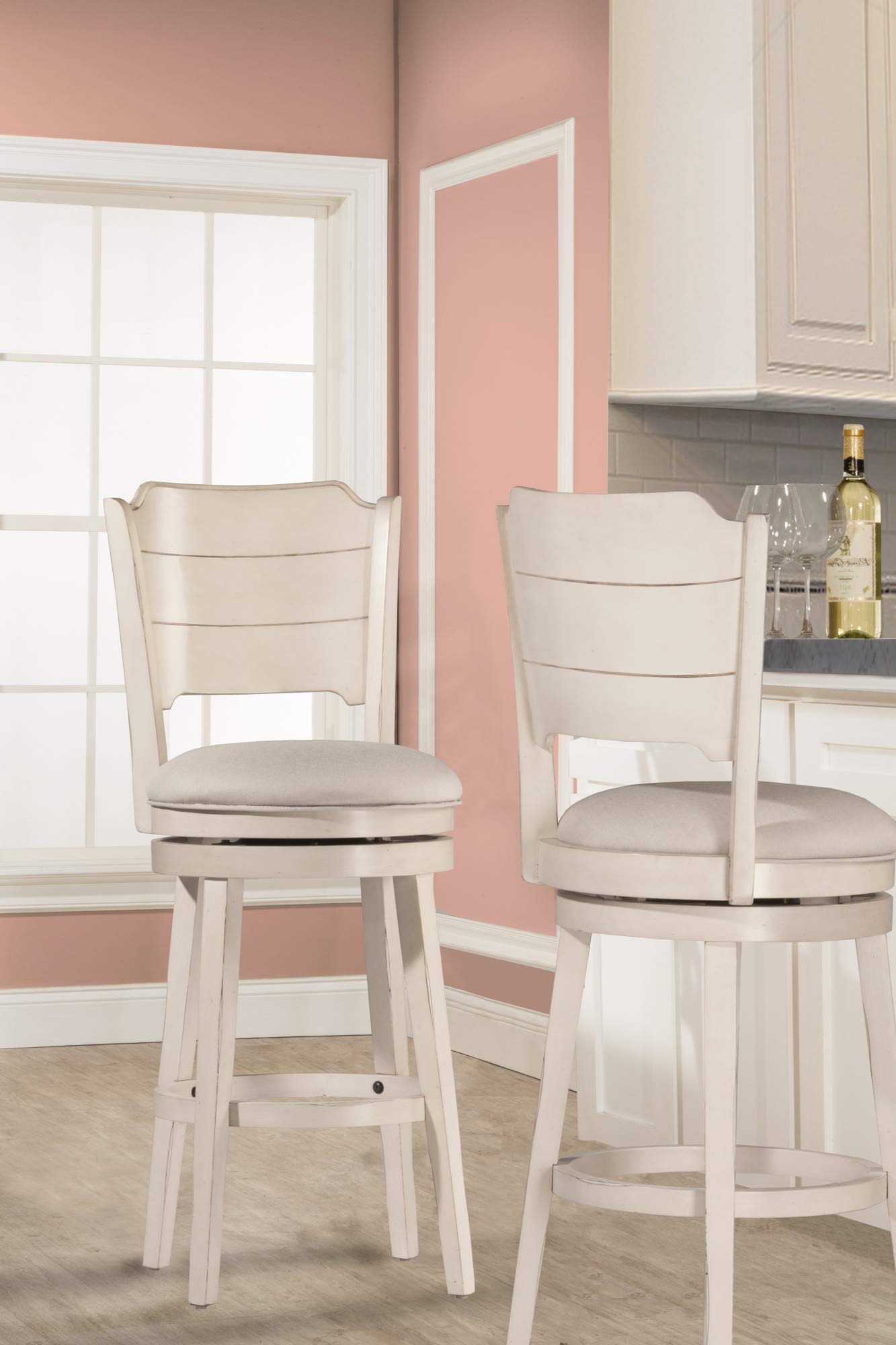 Hillsdale, Clarion Swivel Bar Height Stool, Sea White