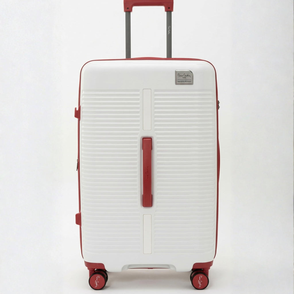 Pierre Cardin 3-Piece Hardshell Luggage Set – Lightweight, Expandable with 4 Silent Spinner Wheels & TSA Lock (White)
