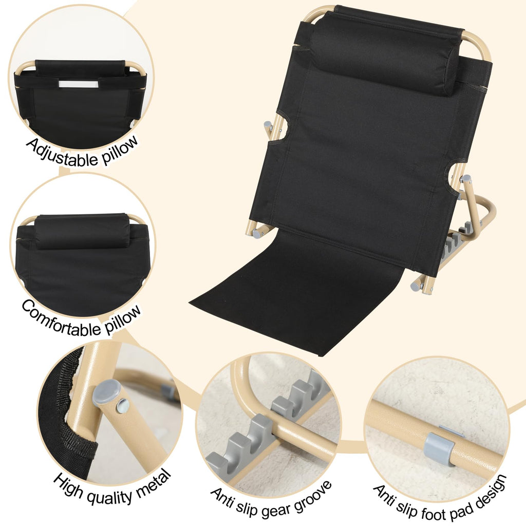 Menkxi Multifunction chair, adjustable lifting bed backrest (Black, 60 cm)