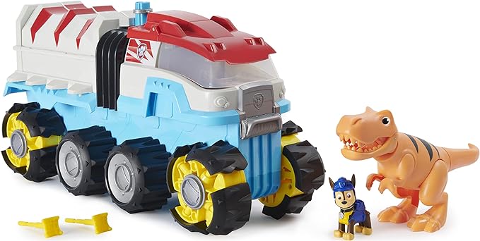 Paw Patrol, Dino Rescue Dino Patroller Motorized Team Vehicle with Exclusive Chase and T. Rex Toy Figures