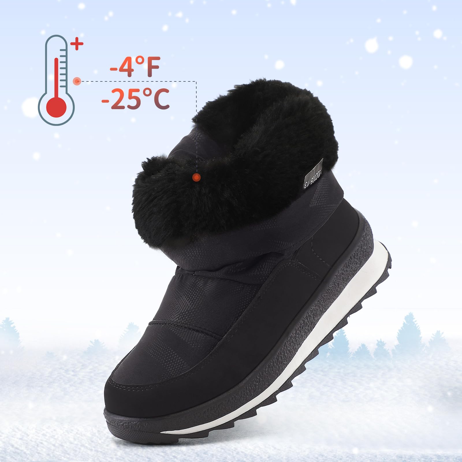 K KomForme Kids Snow Boots for Boys Girls Toddler Winter Outdoor Boots Waterproof with Fur Lined (Toddler/Little Kid/Big Kid)