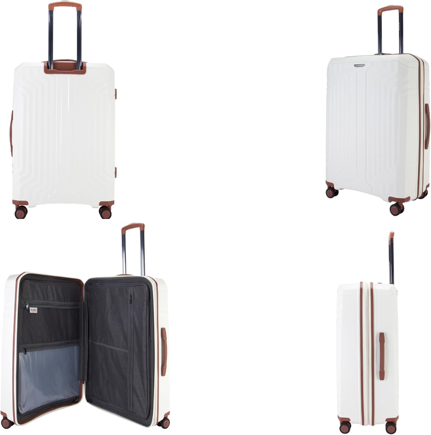 Sonada Hardside Luggage Set of 3 Expandable PP Material With Double Zipper, ANTI Theft Lock (White)