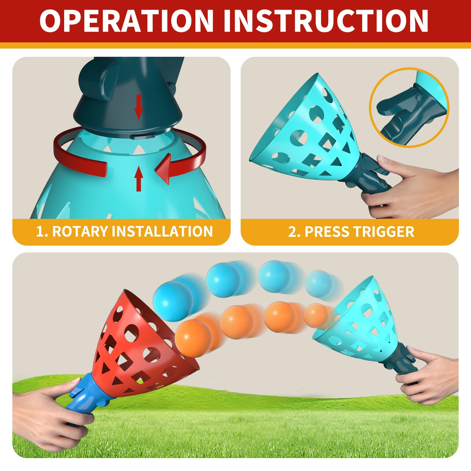 Bennol Outdoor Game Toys for Kids Boys with 20 Balls, Pop Pass Catch Ball Game Outdoor Outside Toys Gifts for 3 4 5 6 7 8+ Year Old Boys Kids, Outside Outdoor Toys Gifts for Kids Boys Ages 3-5 4-8