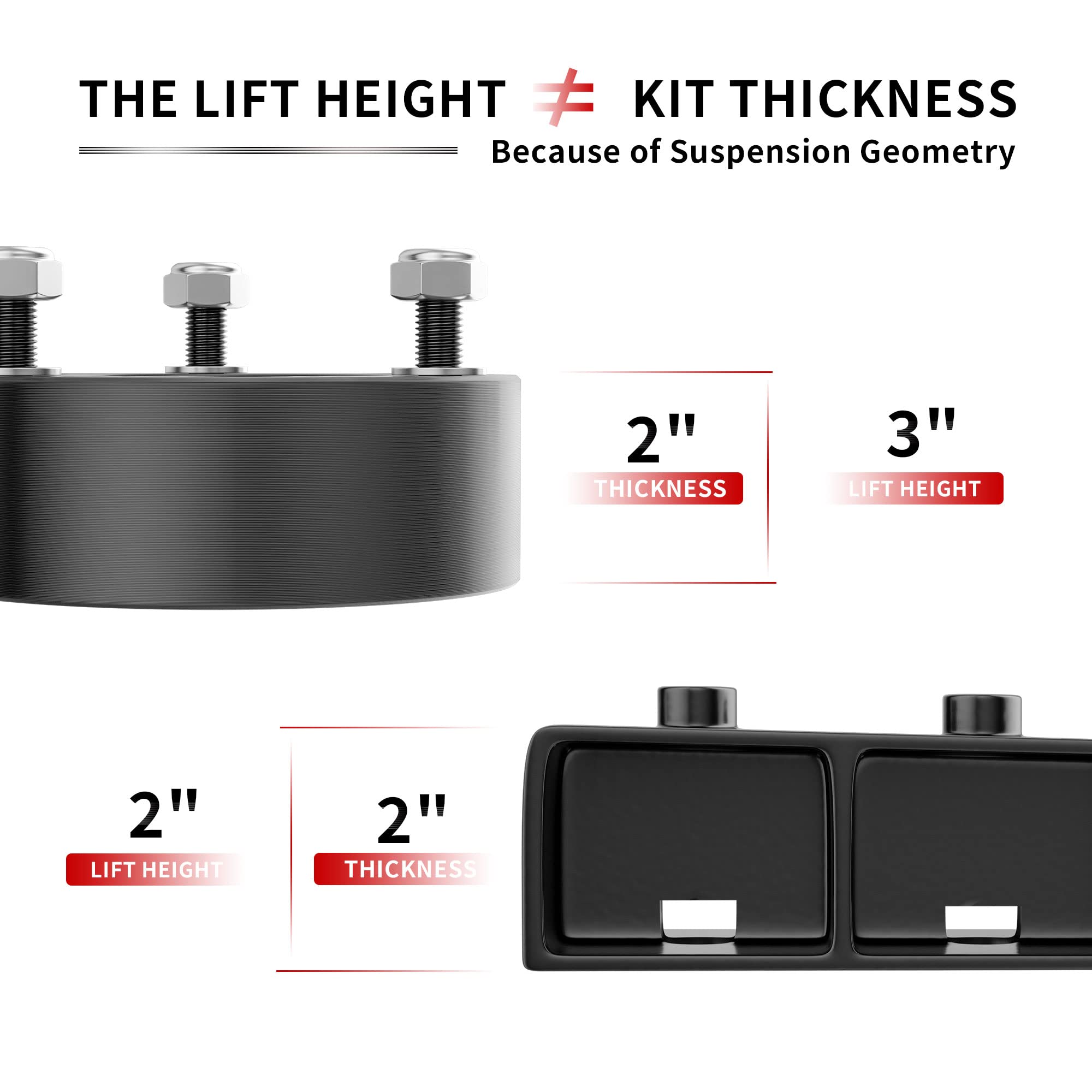 Leveling Lift Kit for 2004-2020 F150, 3" Front and 2" Rear Leveling Lift Kit Raise Your F150, 3"+2" Strut Spacers Height for 2004-2020 F150 2WD 4WD