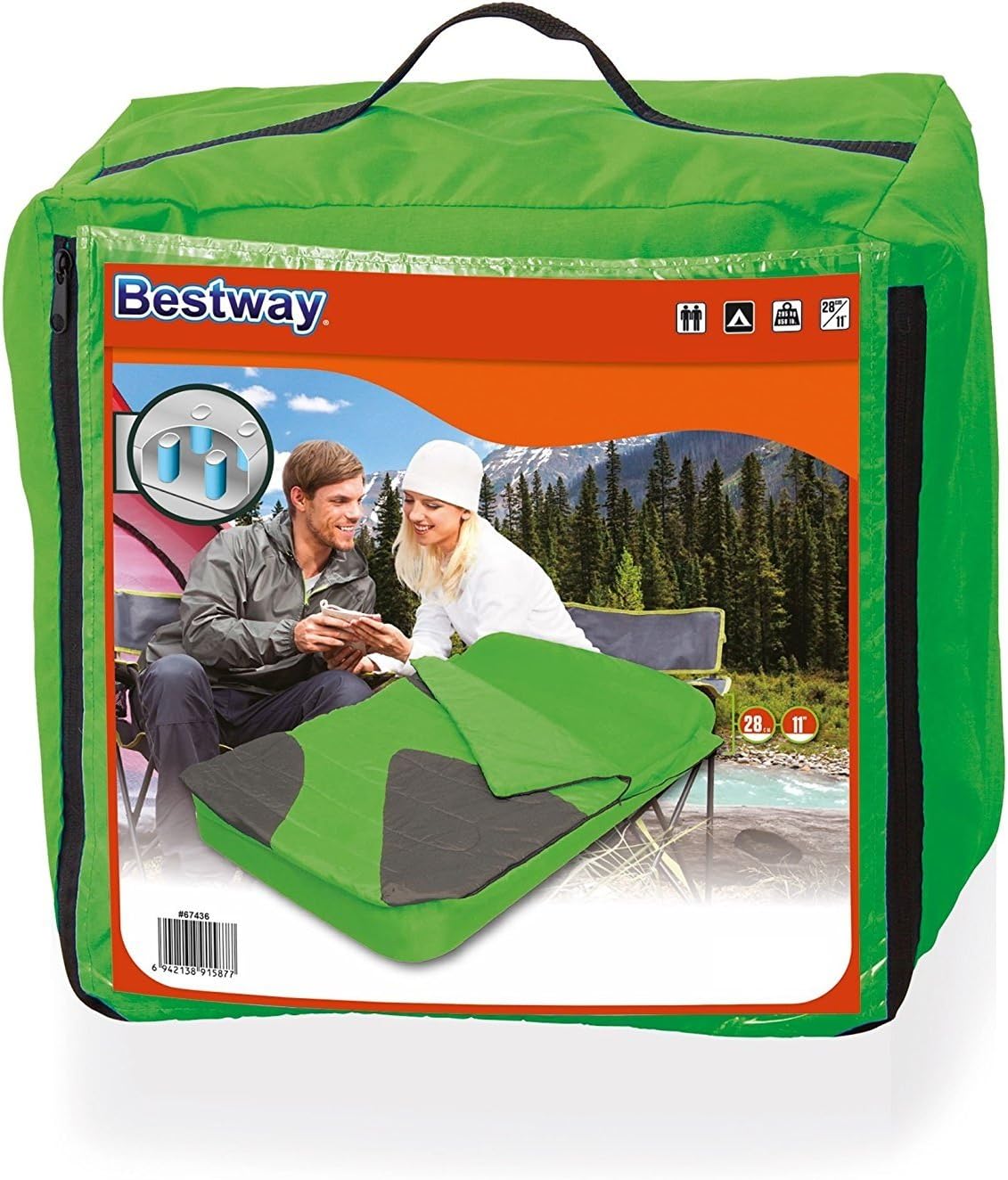 Bestway Comfort Quest Aslepa 67436 Single Air Mattress-Green