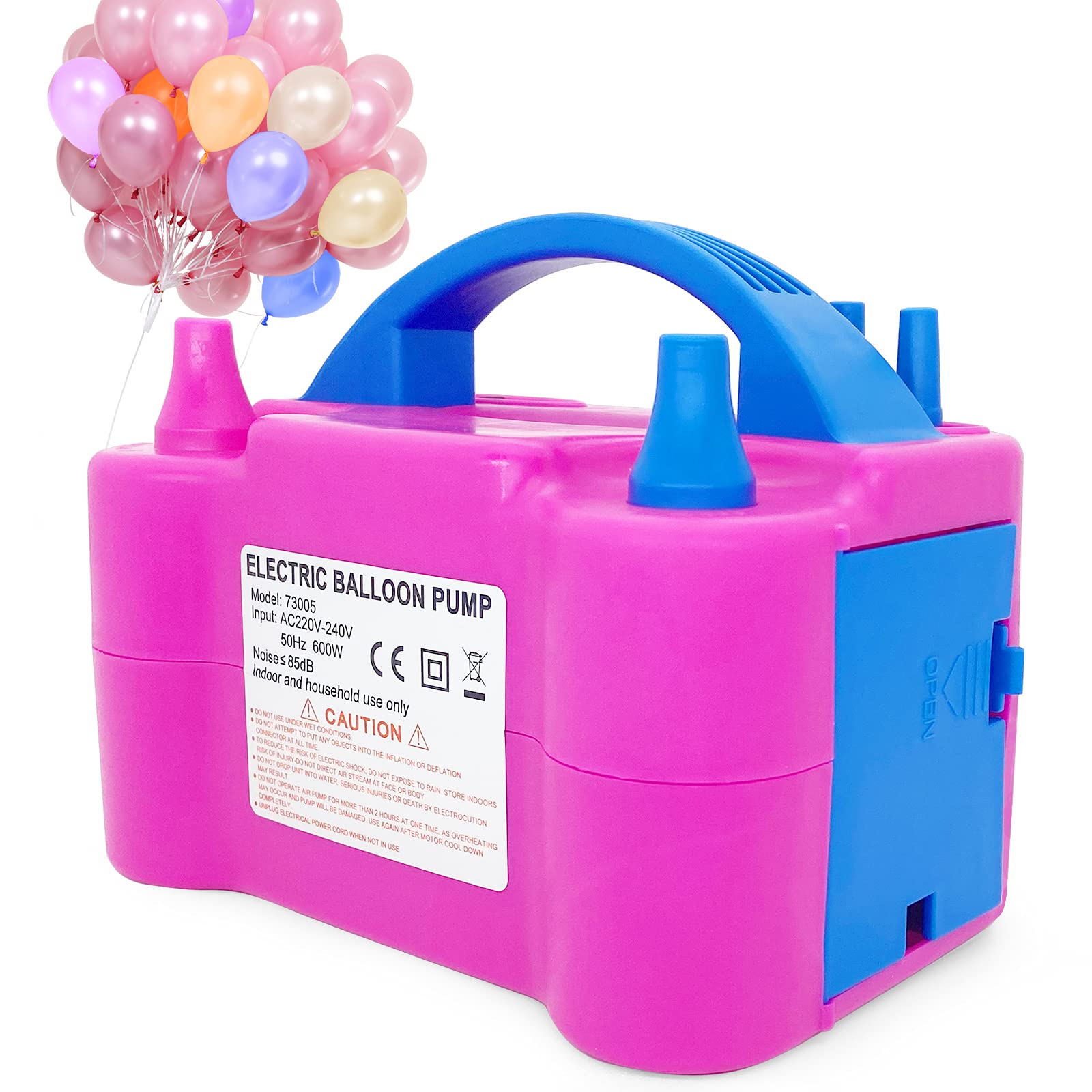 NULINK Electric Balloon Pump, Dual Nozzle Portable Balloons Air Pump for Balloon Arch, Balloon Garland, Party Decorations, Kids Birthday, Baby Shower, Party Supplies & Decorations, Pink