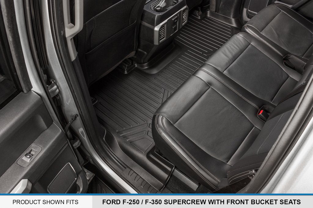 MAXLINER Floor Mats 2 Row Liner Set Black Compatible with 2017-2022 Ford