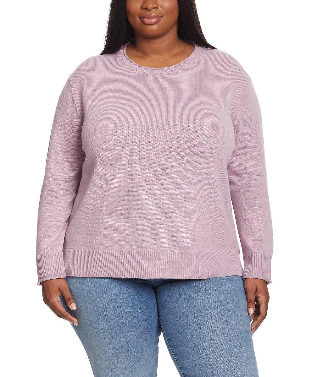 SIZE: L - Ella Moss Women's Crewneck Pullover Sweater (US, Alpha, Small, Regular, Regular, Purple)