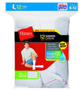 Hanes Mens Crew Socks, White, 10-13/Size 6-12 12 Pairs, White